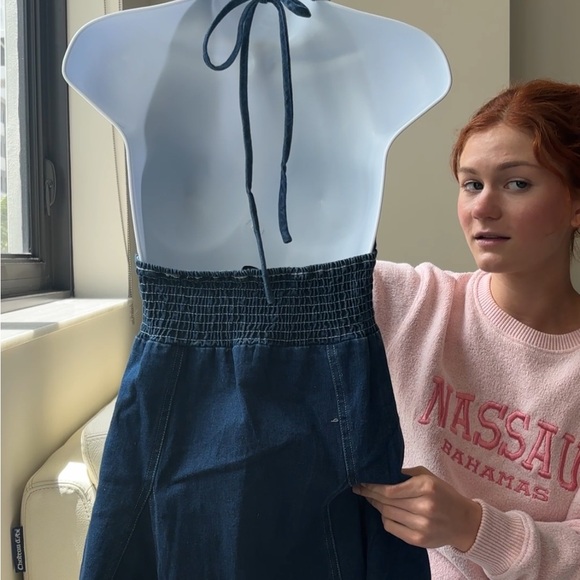 Denim Halter Mini Dress - Picture 7 of 10
